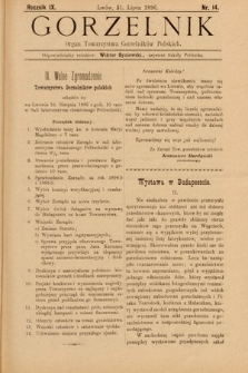 Gorzelnik : organ Towarzystwa Gorzelników Polskich we Lwowie. R. 9, 1896, nr 14