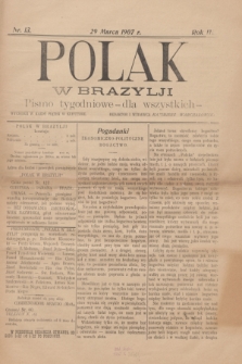 Polak w Brazylji : pismo tygodniowe dla wszystkich. R.3, nr 13 (29 marca 1907)