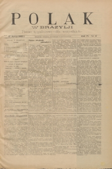 Polak w Brazylji : pismo tygodniowe dla wszystkich. R.4, nr 11 (13 marca 1908) + dod.