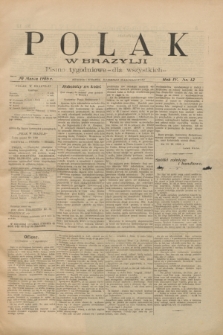 Polak w Brazylji : pismo tygodniowe dla wszystkich. R.4, nr 12 (20 marca 1908) + dod.