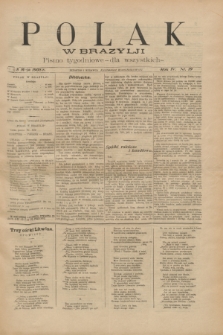 Polak w Brazylji : pismo tygodniowe dla wszystkich. R.4, nr 19 (8 maja 1908)