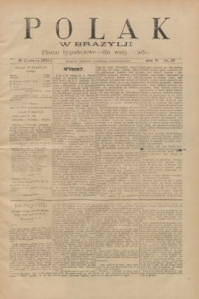 Polak w Brazylji : pismo tygodniowe dla wszystkich. R.4, nr 25 (19 czerwca 1908) + dod.