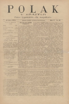 Polak w Brazylji : pismo tygodniowe dla wszystkich. R.4, nr 28 (10 lipca 1908) + dod.