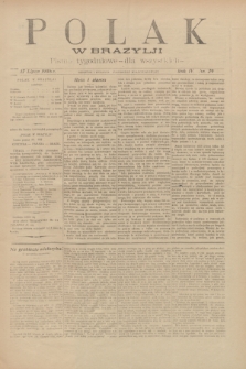 Polak w Brazylji : pismo tygodniowe dla wszystkich. R.4, nr 29 (17 lipca 1908) + dod.