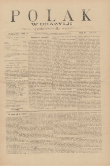 Polak w Brazylji : pismo tygodniowe dla wszystkich. R.4, nr 32 (7 sierpnia 1908) + dod.