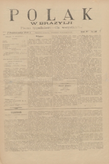 Polak w Brazylji : pismo tygodniowe dla wszystkich. R.4, nr 40 (2 października 1908) + dod.