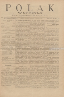 Polak w Brazylji : pismo tygodniowe dla wszystkich. R.4, nr 43 (23 października 1908) + dod.