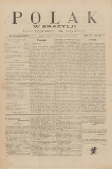Polak w Brazylji : pismo tygodniowe dla wszystkich. R.4, nr 48 (27 listopada 1908)