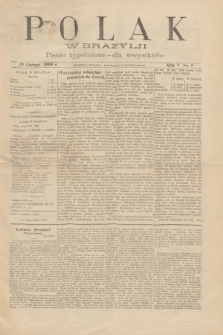 Polak w Brazylji : pismo tygodniowe dla wszystkich. R.5, nr 8 (19 lutego 1909) + wkładka