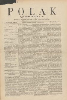 Polak w Brazylji : pismo tygodniowe dla wszystkich. R.5, nr 11 (12 marca 1909) + dod.