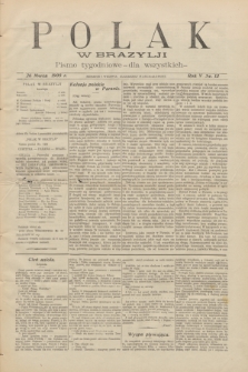 Polak w Brazylji : pismo tygodniowe dla wszystkich. R.5, nr 13 (26 marca 1909) + dod.
