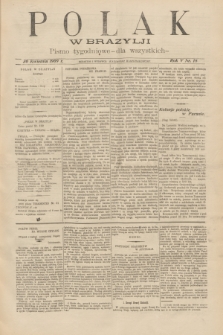 Polak w Brazylji : pismo tygodniowe dla wszystkich. R.5, nr 18 (30 kwietnia 1909) + dod.