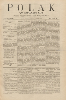 Polak w Brazylji : pismo tygodniowe dla wszystkich. R.5, nr 19 (7 maja 1909)
