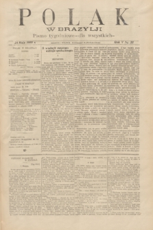 Polak w Brazylji : pismo tygodniowe dla wszystkich. R.5, nr 22 (28 maja 1909) + dod.