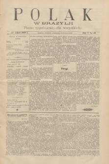 Polak w Brazylji : pismo tygodniowe dla wszystkich. R.5, nr 30 (23 lipca 1909) + dod.