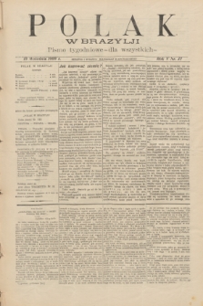 Polak w Brazylji : pismo tygodniowe dla wszystkich. R.5, nr 37 (10 września 1909) + dod.
