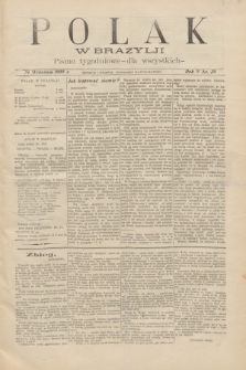 Polak w Brazylji : pismo tygodniowe dla wszystkich. R.5, nr 39 (24 września 1909) + dod.