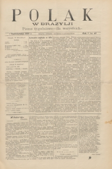 Polak w Brazylji : pismo tygodniowe dla wszystkich. R.5, nr 40 (1 października 1909) + dod.