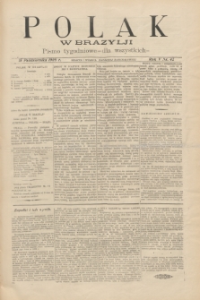 Polak w Brazylji : pismo tygodniowe dla wszystkich. R.5, nr 42 (15 października 1909) + dod.