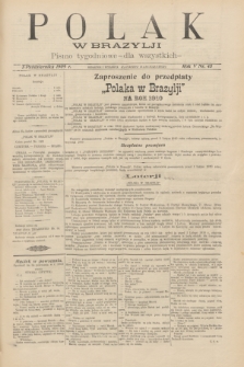 Polak w Brazylji : pismo tygodniowe dla wszystkich. R.5, nr 45 (5 października [i.e. listopada] 1909) + dod.