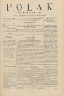 Polak w Brazylji : pismo tygodniowe dla wszystkich. R.5, nr 47 (19 listopada 1909) + dod.
