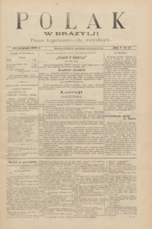 Polak w Brazylji : pismo tygodniowe dla wszystkich. R.5, nr 48 (26 listopada 1909) + dod.