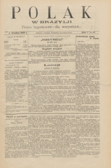 Polak w Brazylji : pismo tygodniowe dla wszystkich. R.5, nr 49 (3 grudnia 1909) + dod.