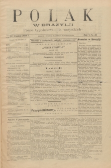 Polak w Brazylji : pismo tygodniowe dla wszystkich. R.5, nr 52 (24 grudnia 1909) + dod.