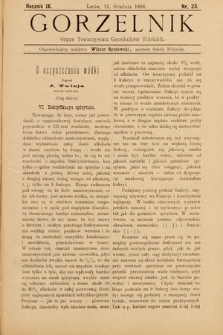 Gorzelnik : organ Towarzystwa Gorzelników Polskich we Lwowie. R. 9, 1896, nr 23