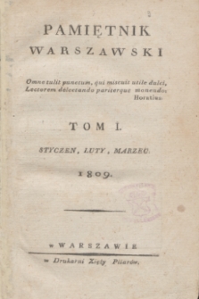 Pamiętnik Warszawski. 1809, T.1, Reiestr rzeczy w tomie I. zawartych ()