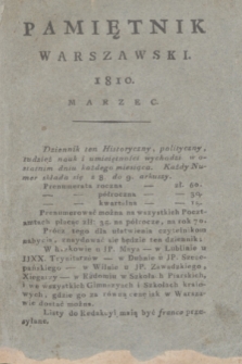 Pamiętnik Warszawski. 1810, T.1, nr 3 (31 marca)