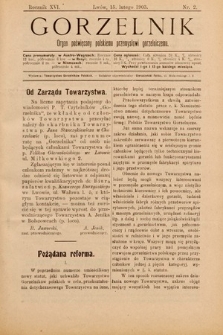 Gorzelnik : organ poświęcony polskiemu przemysłowi gorzelniczemu. R. 16. R. 16, 1903, nr 2