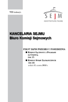 Pełny Zapis Przebiegu Posiedzenia Komisji Spraw Zagranicznych (nr 18) z dnia 31 marca 2016 r.