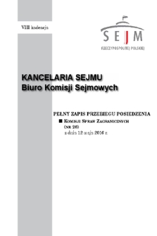 Pełny Zapis Przebiegu Posiedzenia Komisji Spraw Zagranicznych (nr 26) z dnia 12 maja 2016 r.