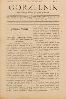 Gorzelnik : organ poświęcony polskiemu przemysłowi gorzelniczemu. R. 16, 1903, nr 14