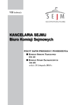 Pełny Zapis Przebiegu Posiedzenia Komisji Spraw Zagranicznych (nr 48) z dnia 15 listopada 2016 r.