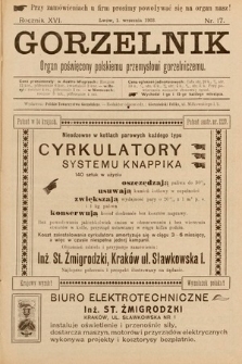 Gorzelnik : organ poświęcony polskiemu przemysłowi gorzelniczemu. R. 16, 1903, nr 17