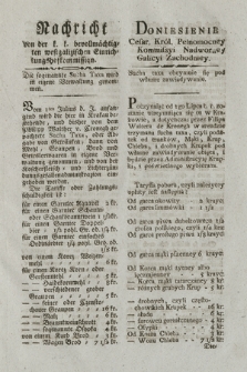 Nachricht von der k. k. bevollmächtigten westgalizischen Einrichtungshofkommission : Die sogenannte Sucha Taxa wird in eigene Verwaltung genommen. [Dat.:] Krakau den 26ten Junius 1799
