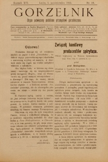 Gorzelnik : organ poświęcony polskiemu przemysłowi gorzelniczemu. R. 16, 1903, nr 19