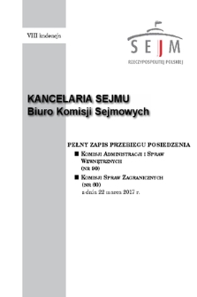 Pełny Zapis Przebiegu Posiedzenia Komisji Spraw Zagranicznych (nr 60) z dnia 22 marca 2017 r.