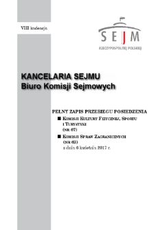 Pełny Zapis Przebiegu Posiedzenia Komisji Spraw Zagranicznych (nr 63) z dnia 6 kwietnia 2017 r.