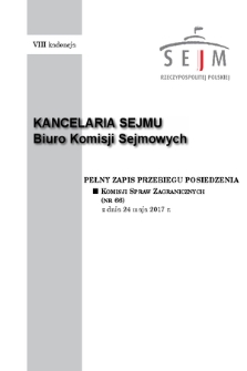 Pełny Zapis Przebiegu Posiedzenia Komisji Spraw Zagranicznych (nr 66) z dnia 24 maja 2017 r.