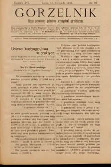 Gorzelnik : organ poświęcony polskiemu przemysłowi gorzelniczemu. R. 16, 1903, nr 22