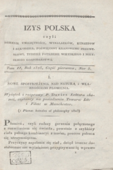 Izys Polska czyli Dziennik umieiętności, wynalazków, kunsztów i rękodzieł, poświęcony krajowemu przemysłowi, tudzież potrzebie wieyskiego i mieyskiego gospodarstwa. T.2, Ner 5 (1826) + dod.