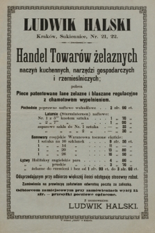 Ludwik Halski : Handel Towarów żelaznych naczyń kuchennych, narzędzi gospodarczych i rzemieślniczych