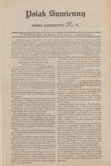 Polak Sumienny : pismo codzienne. 1831, N. 92 (29 marca)