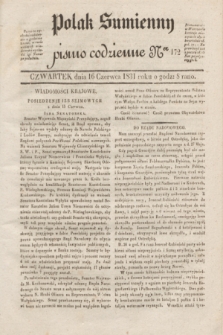 Polak Sumienny : pismo codzienne. 1831, Ner 172 (16 czerwca)