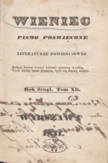 Wieniec : pismo poświęcone literaturze powieściowej. R.2, T.12 (marzec 1841)