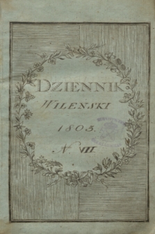 Dziennik Wileński. T.3, Ner 7 (październik 1805) + wkładka