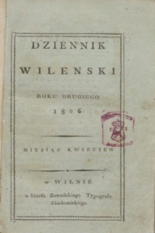 Dziennik Wileński. R.2, [T.5], [N. 13] (kwiecień 1806)